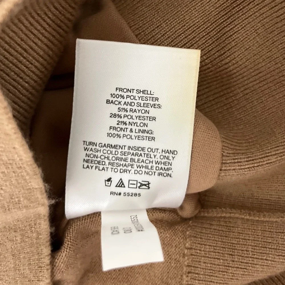 Express Women's Camel‎ Party Sequin V Neck Button Front Cardigan Sweater New XS